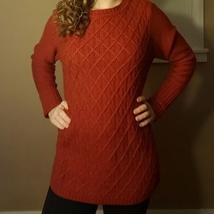 J. Crew Rust Orange Cable Knit Sweater